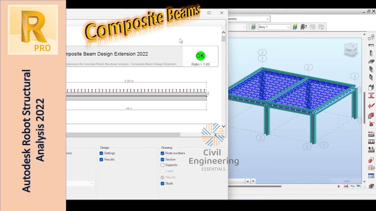 Design of Composite Steel Beams in Autodesk Robot