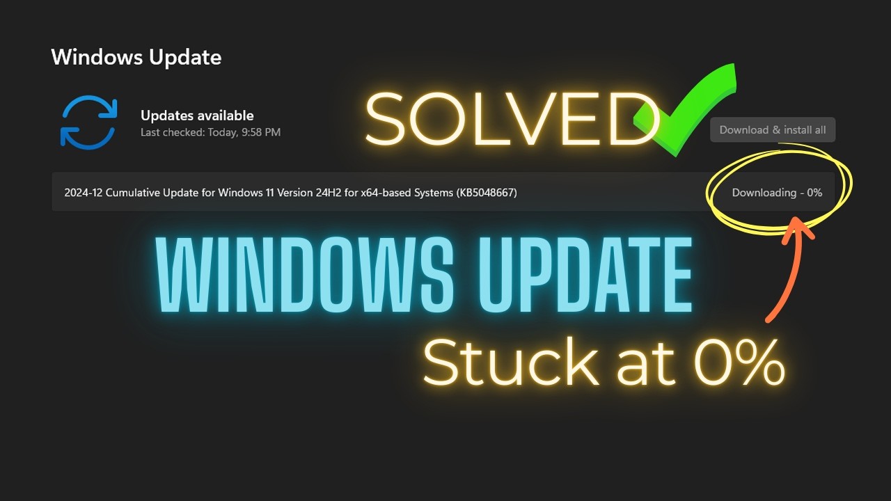 Решение проблемы с зависанием загрузки обновления Windows 11 на 0% | Обновление Windows не загруж...