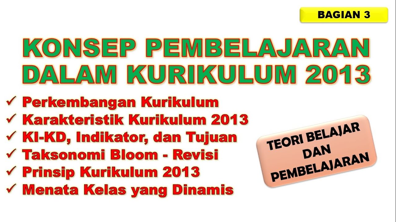 KONSEP PEMBELAJARAN DALAM KURIKULUM 2013 ~ Materi Teori Belajar dan Pembelajaran