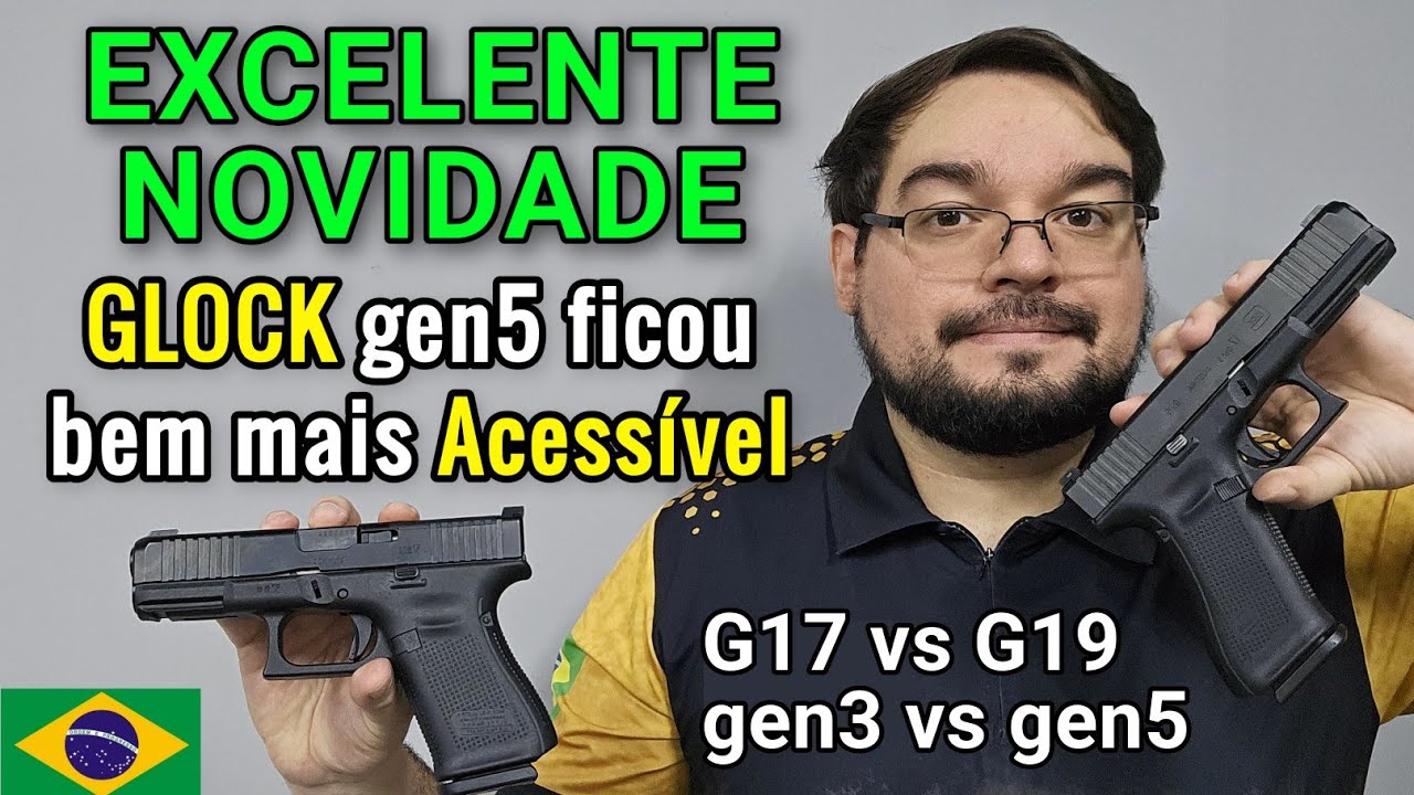 EXCELENTE NOVIDADE! GLOCK mais Acess&iacute;vel agora! G17 e G19 gera&ccedil;&atilde;o 5 no Blue Label 2025 - 9mm