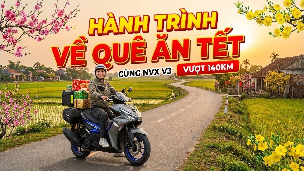 Hành trình về quê ăn Tết của Tiến Nè - Chạy hơn 140km về quê ăn Tết cùng NVX v3