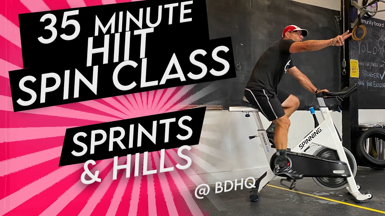 35 Minute HIIT Spin Class at Home // SPRINTS & HILL TRAINING