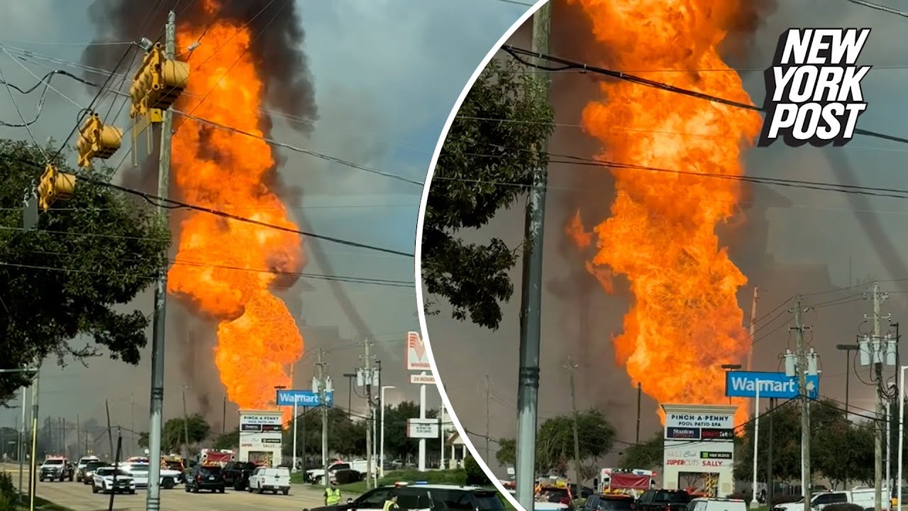 Wild video shows pipeline engulfed in flames near Houston, forcing neighborhood evacuation