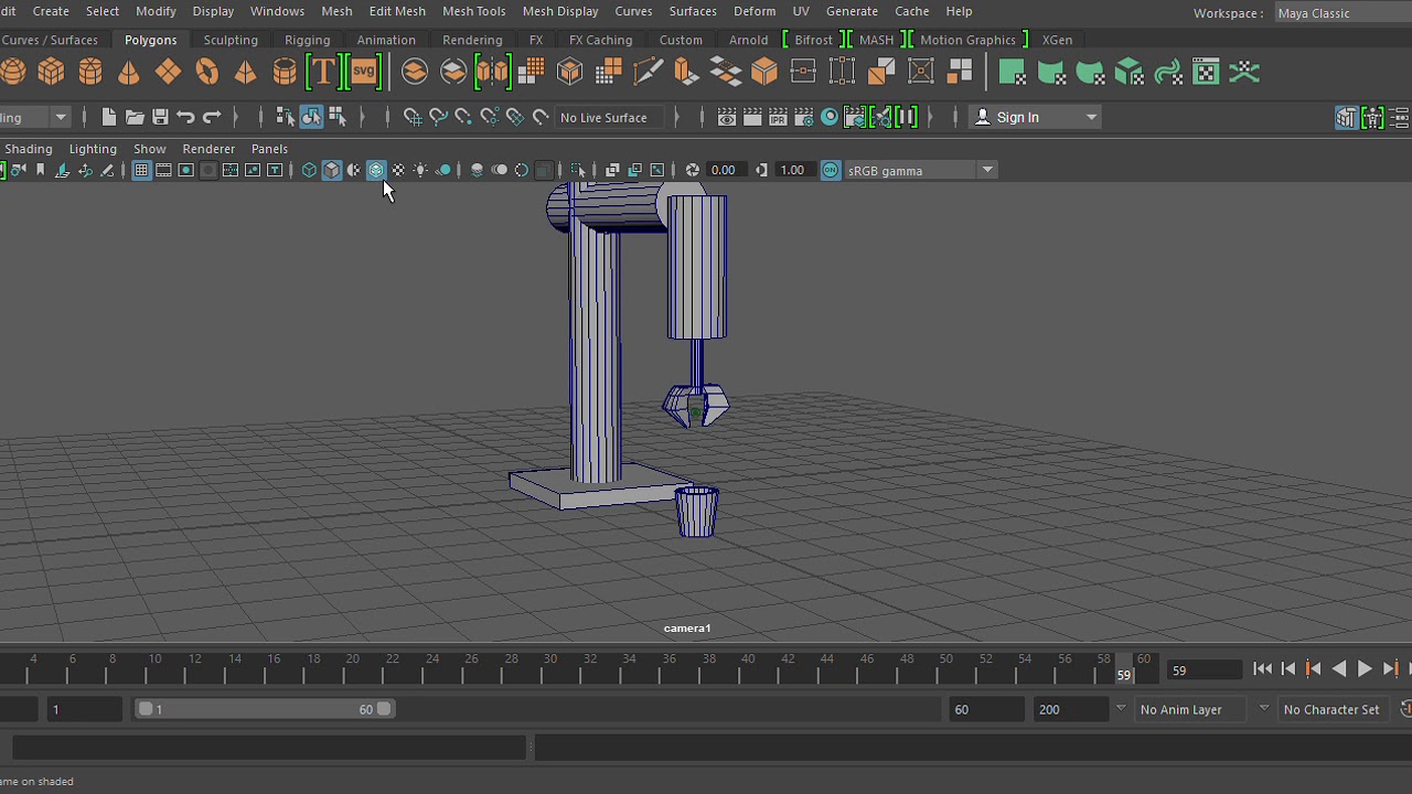 Ejercicio Animaci&oacute;n Maquina de Gancho, Maya 3D