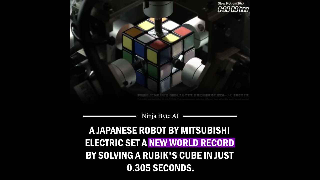 Japanese Robot Sets Rubik's Cube Record #japan #japanese #robot #robotics #tech #viral #shorts