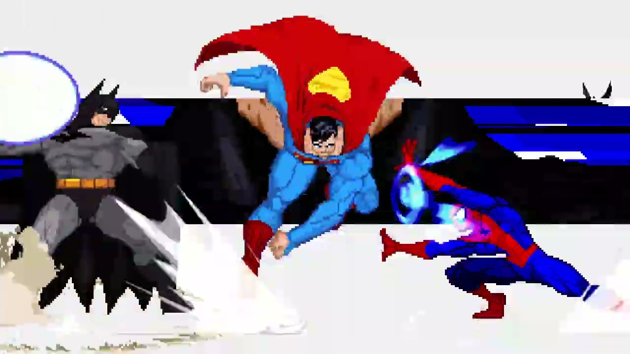 Spider-man and Captain america Vs Batman And Super Man Mugen Battle