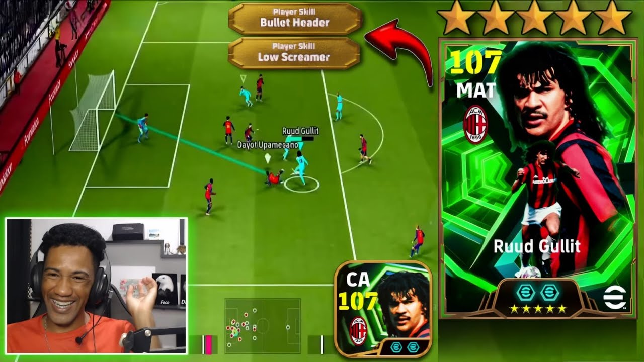 🤩 GULLIT 107 Jogador Mais COMPLETO e PERFEITO do eFootball 2026 Mobile @Efootball Lances