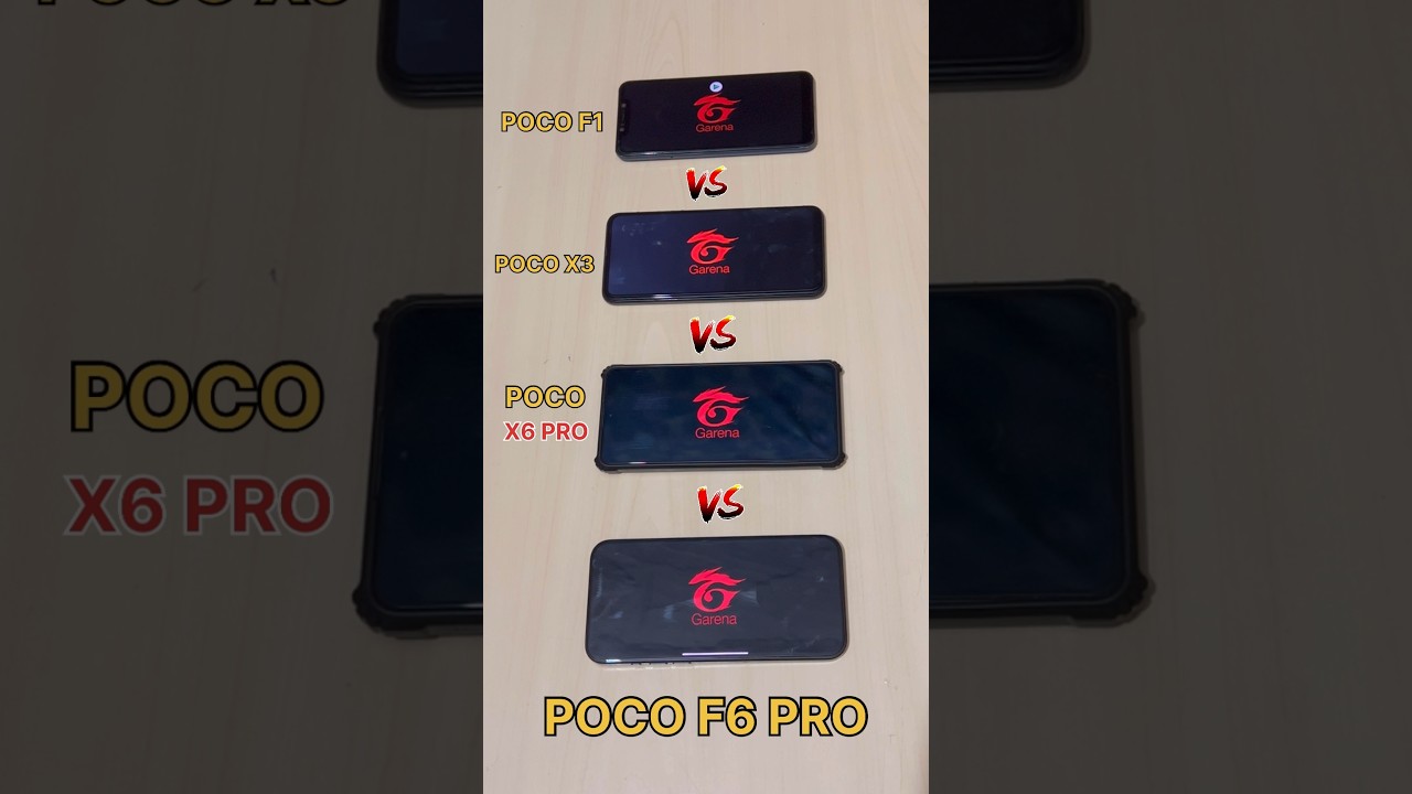 POCO F1😈 vs POCO X3 💀 vs POCO X6 PRO vs POCO F6 PRO - FREEFIRE TEST #freefire #poco #iphone #shorts