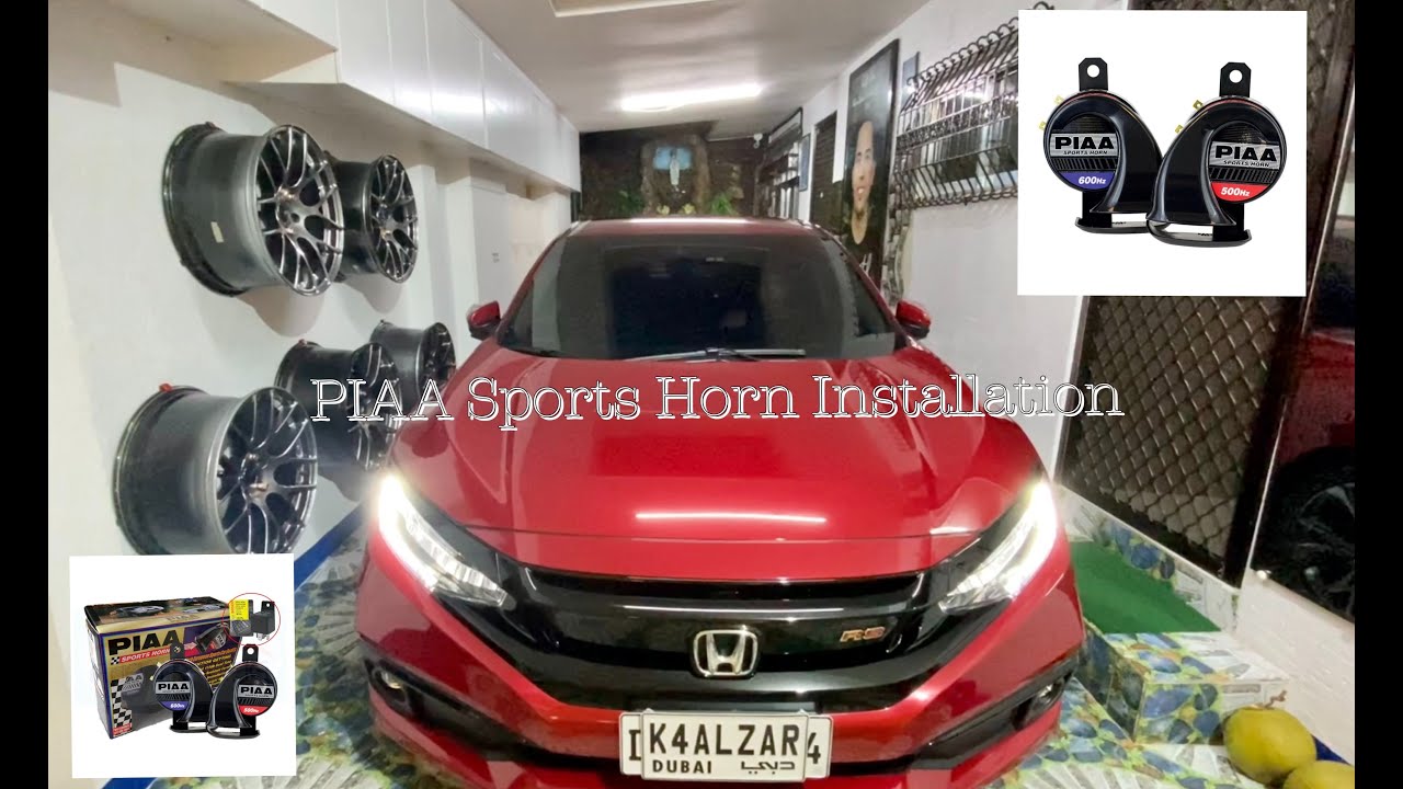 PIAA Euro Sports Horn Installation (w/ Plug & Play Harness Relay Kit) on a 2020 Honda Civic RS Turbo