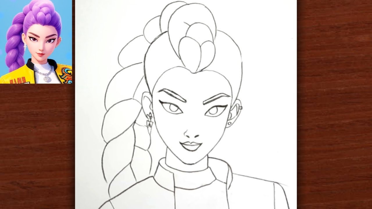 How to Draw Rumi from Kpop Demon Hunters Step by Step | Easy Drawing Tutorial for Beginners