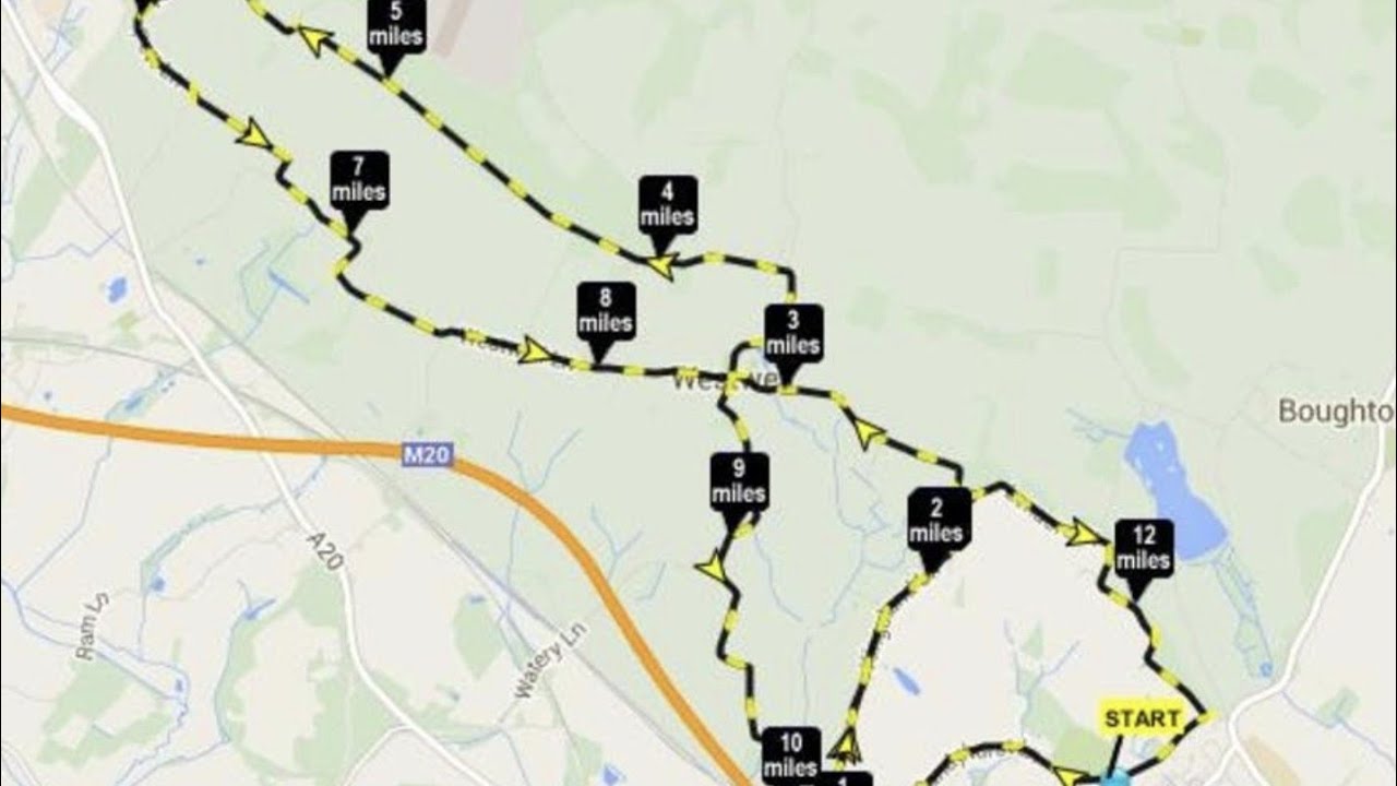 The Podplus Kent Spring Half Marathon Route 2021 (Cycled)