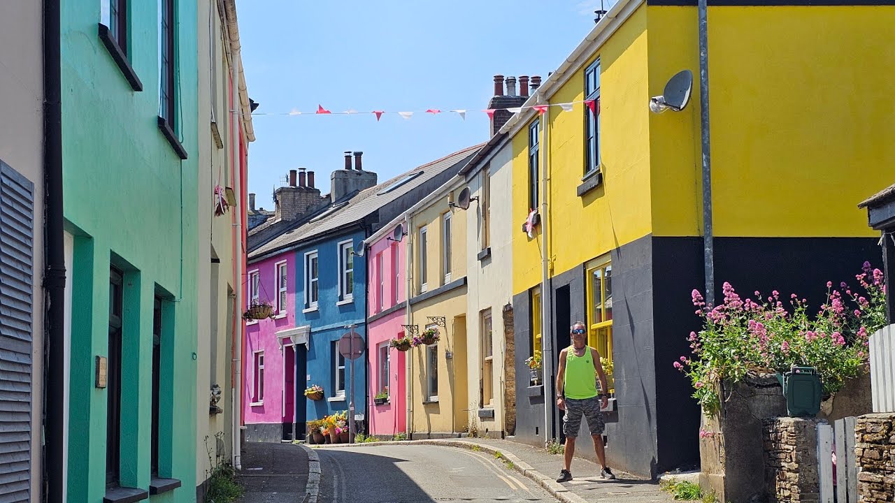 CORNWALL- The colourful village of Millbrook.