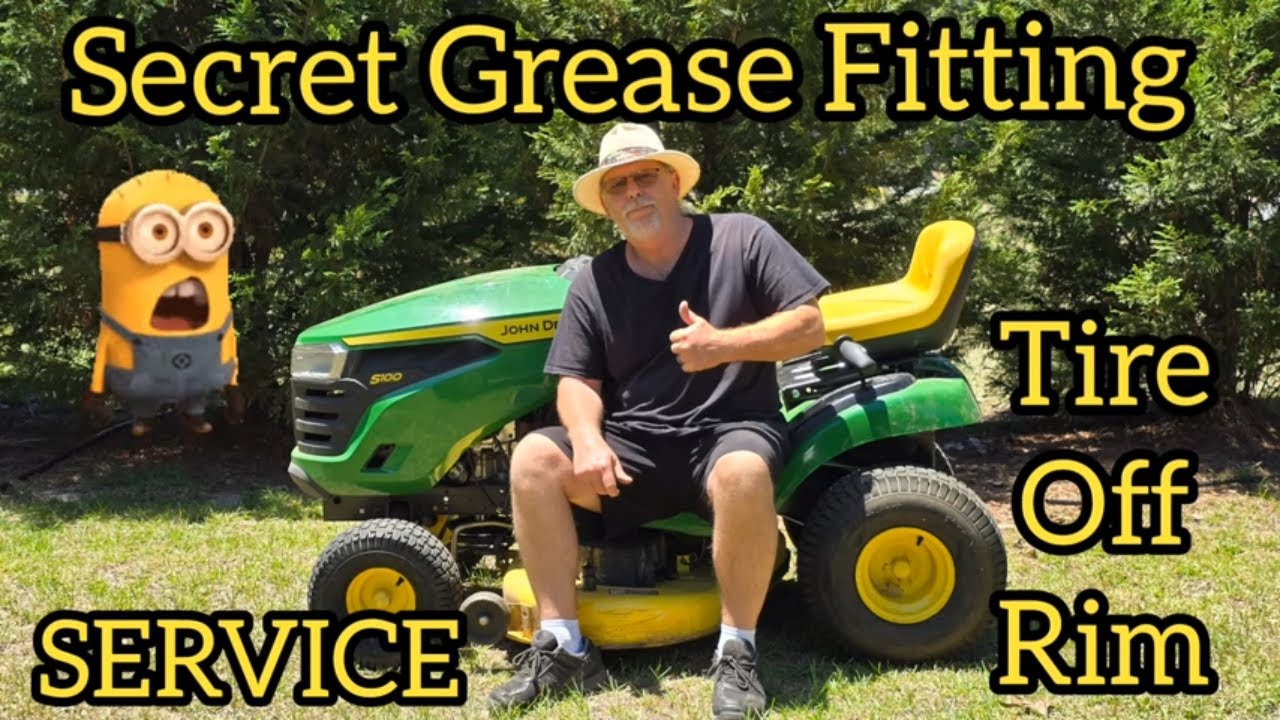 John Deere S100 First Service Tire Repair Replace Blades Secret Grease Fitting Revealed