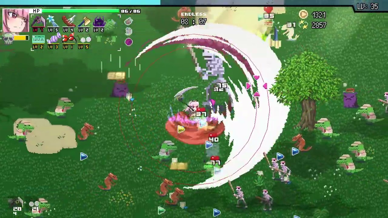 HoloCure S01E21 Mori Calliope, Stage 1, Over Nine Thousand, Energy Drink unlocked