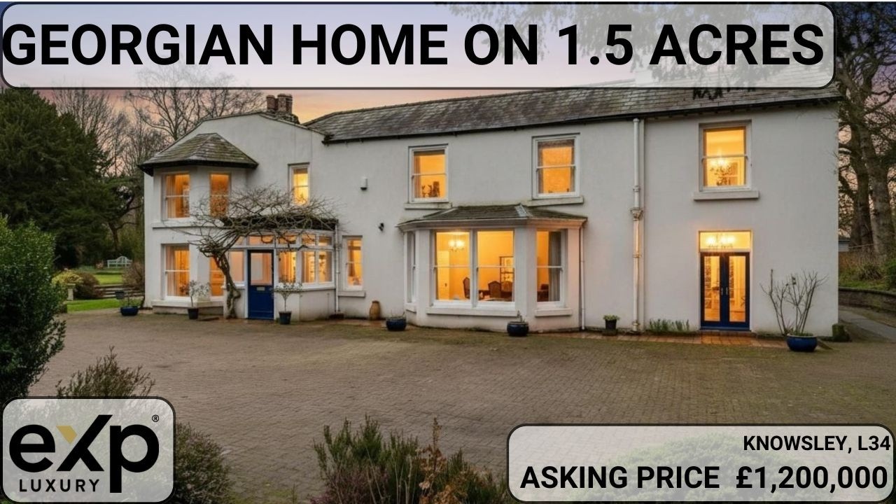 𝗙𝗢𝗥 𝗦𝗔𝗟𝗘 | £𝟭,𝟮𝟬𝟬,𝟬𝟬𝟬 | 𝗚𝗲𝗼𝗿𝗴𝗶𝗮𝗻 𝗖𝗼𝘂𝗻𝘁𝗿𝘆 𝗛𝗼𝗺𝗲 𝗶𝗻 𝗞𝗻𝗼𝘄𝘀𝗹𝗲𝘆 𝗩𝗶𝗹𝗹𝗮𝗴𝗲 | 𝟳 𝗕𝗲𝗱𝗿𝗼𝗼𝗺𝘀 | 𝟭.𝟱 𝗔𝗰𝗿𝗲𝘀