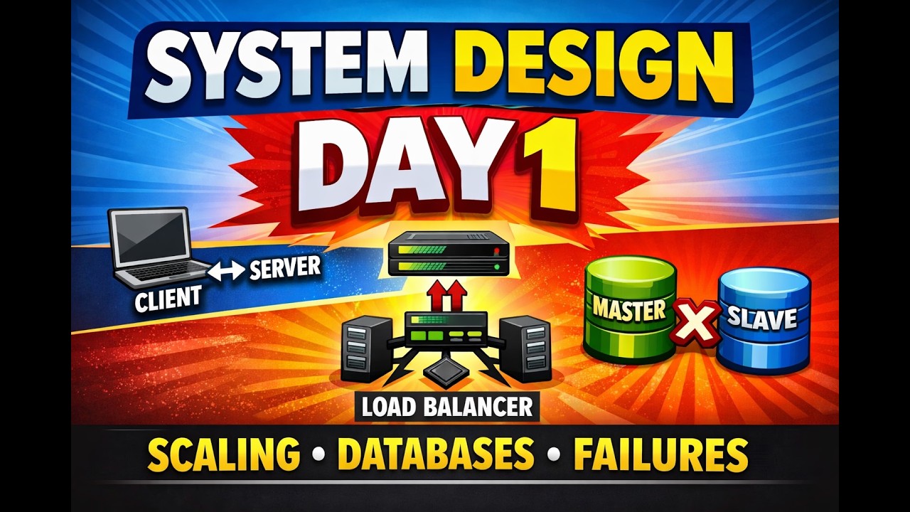System Design Basics Explained | Client-Server, Load Balancer, Scaling & Databases