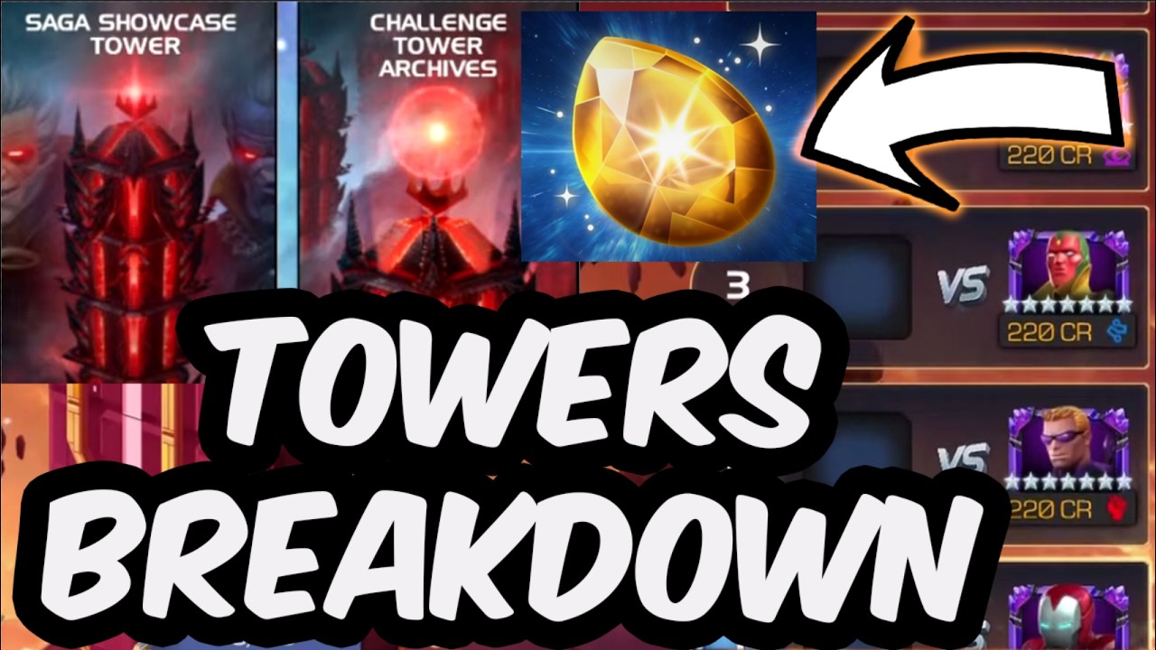 НОВАЯ ОГРОМНАЯ ФЕРМА СИЯНИЯ?!? - Полный разбор прямой трансляции Towers - Marvel Contest of Champ...