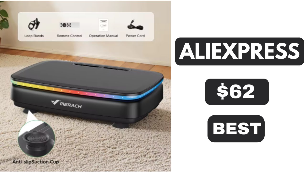 MERACH Vibration Plate Exercise Machine with Light Whole Body Workout Power Vibrate Platform Vibrati
