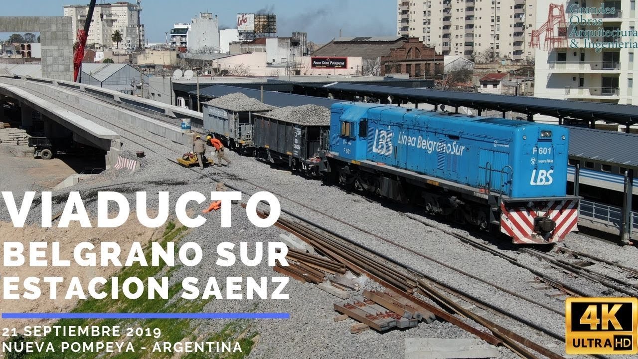 Viaducto Belgrano Sur / estacion Saenz Avance de obra 21 septiembre 2019 4k