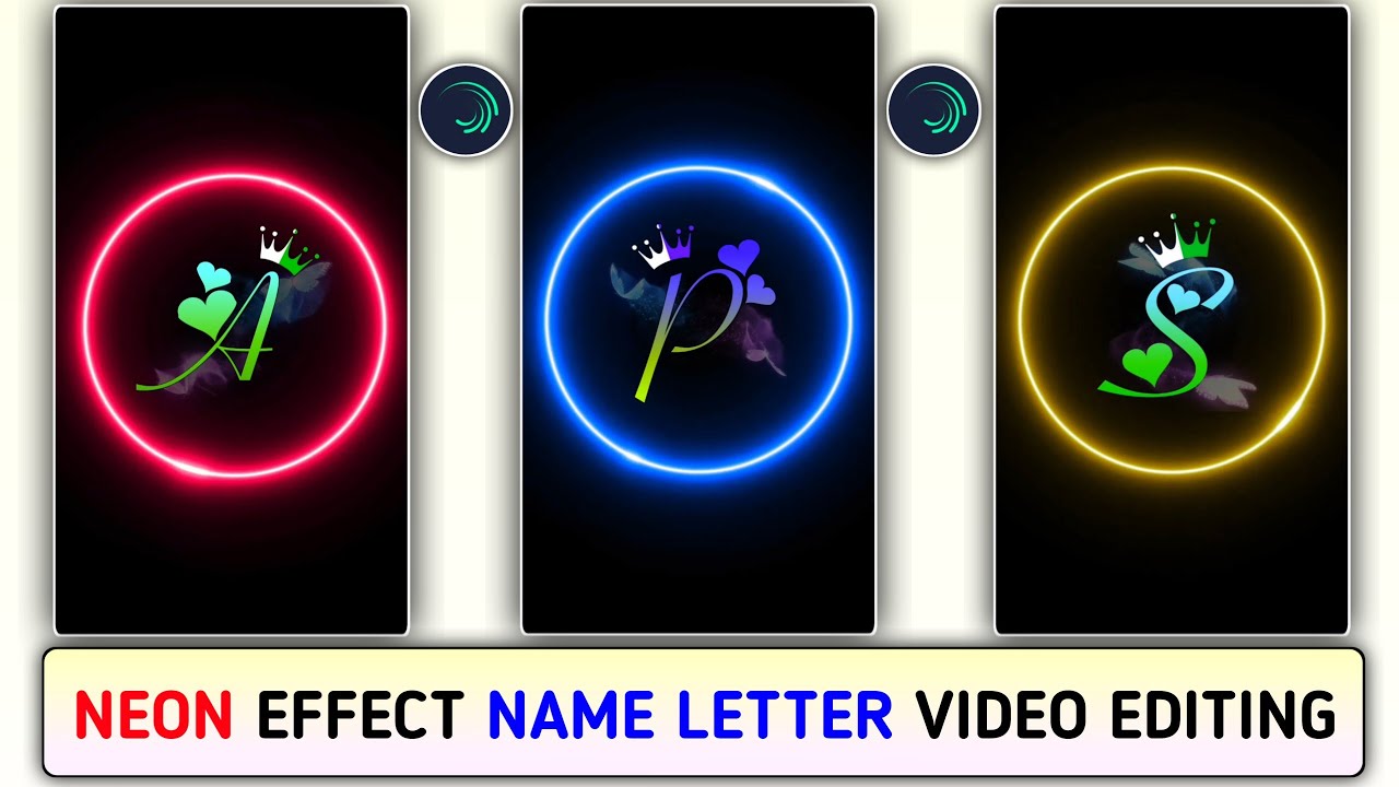 Neon Effect Name Video Editing | Neon Effect Name Letter Video Editing