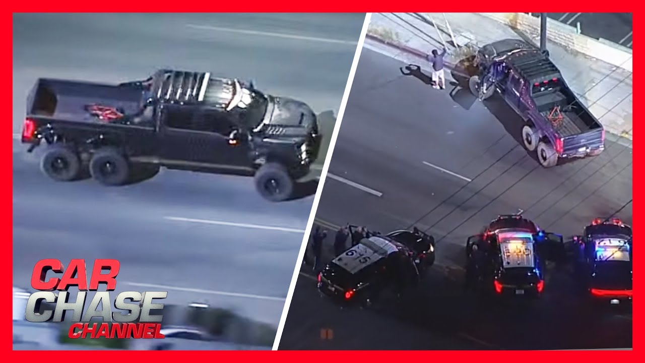 Полная погоня на машине: дорожный патруль преследует грузовик Ford VelociRaptor по Голливуду | Ca...
