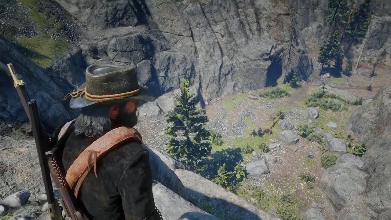 John going to the hidden cliff in RDR2 where Dutch dies in RDR1
