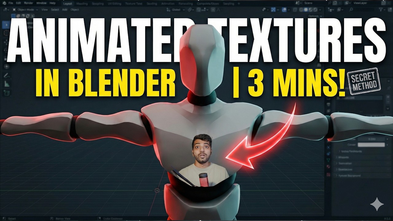 LEARN the SECRET to ADD ANIMATED TEXTURES on OBJECT in BLENDER in 3 MINS