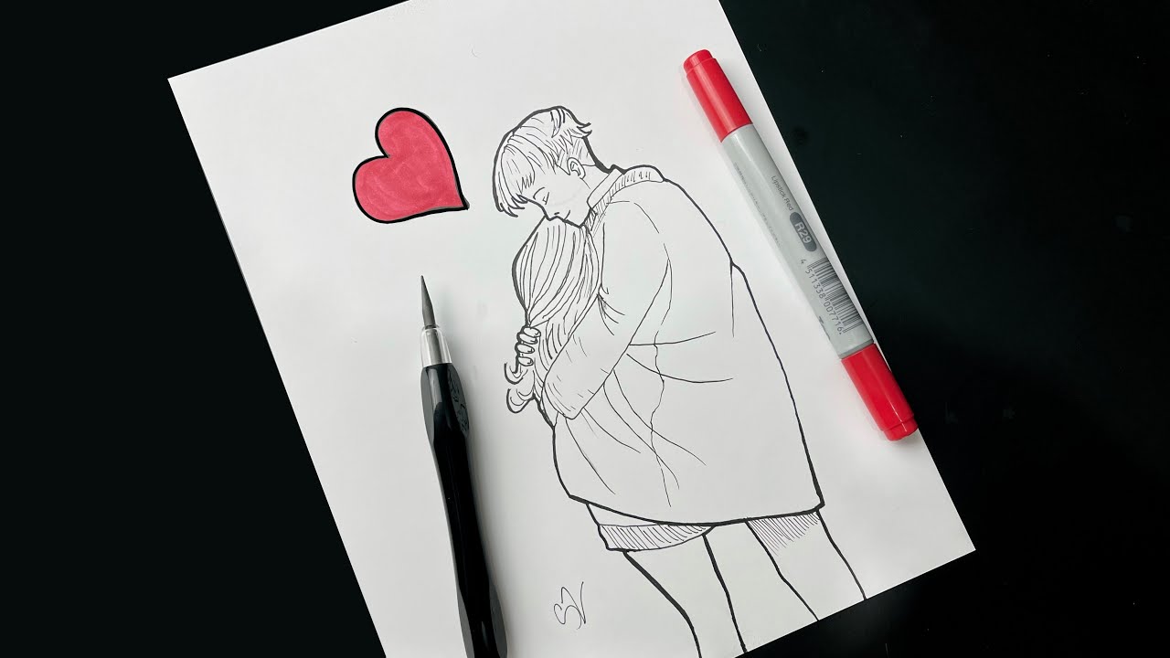 Cómo dibujar pareja enamorados dibujos de amor