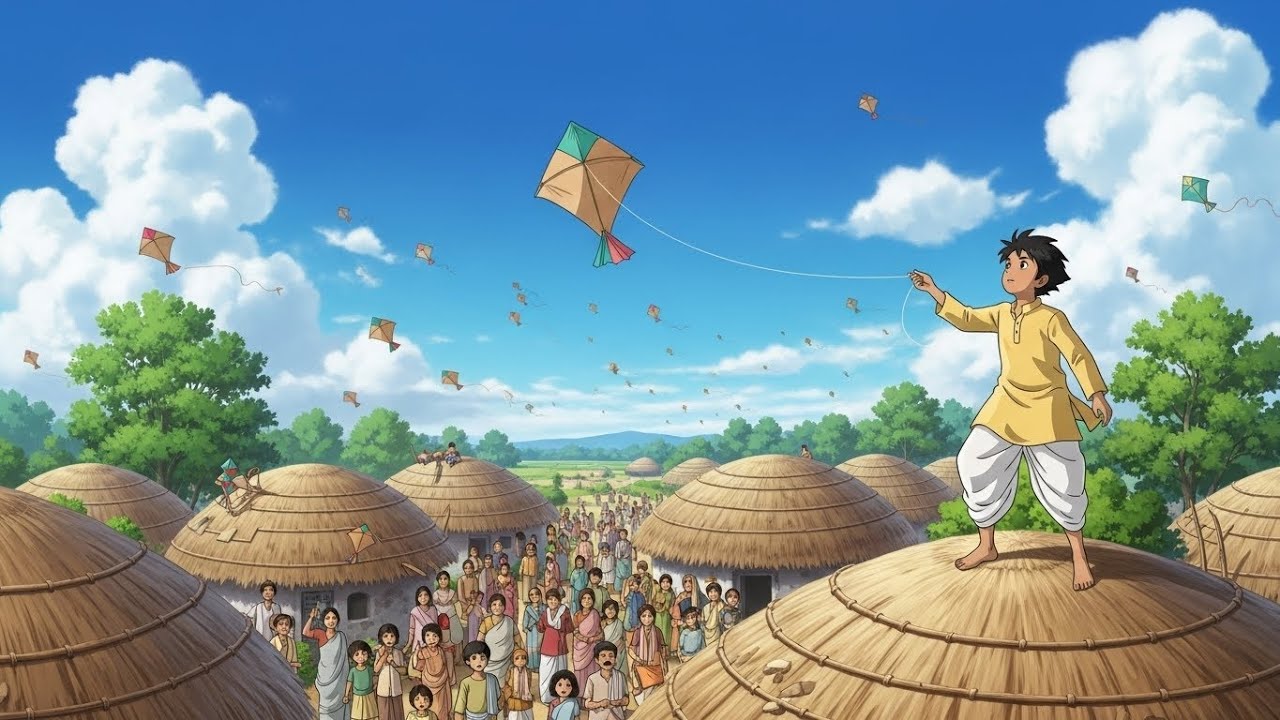 Makar Sankranti Festival 🪁In Indian Village 📍 Ghibli Style Relaxing Vlog Video |#ghiblistyle#asmr