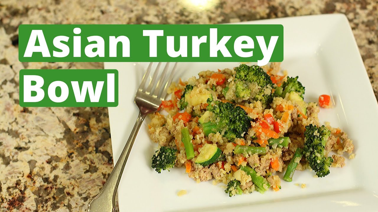 Asian Turkey Bowl With Cauliflower Rice | Gluten Free | Rockin Robin Cooks