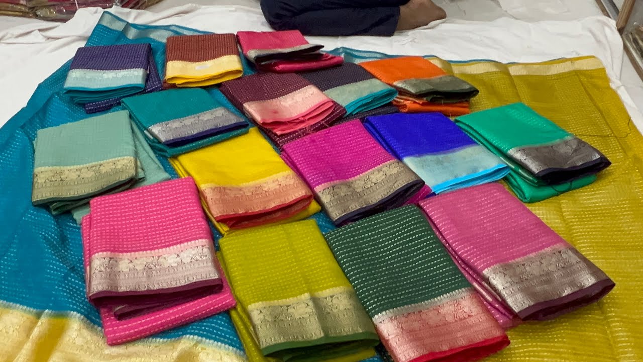 130/-‼️wholesale Designer Fancy sarees in chickpet Bangalore😍single saree courier available