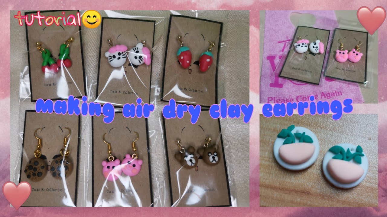 Studio Vlog XVIII ° Making Air Dry Clay Earrings🐽 ~for my small business @philippines