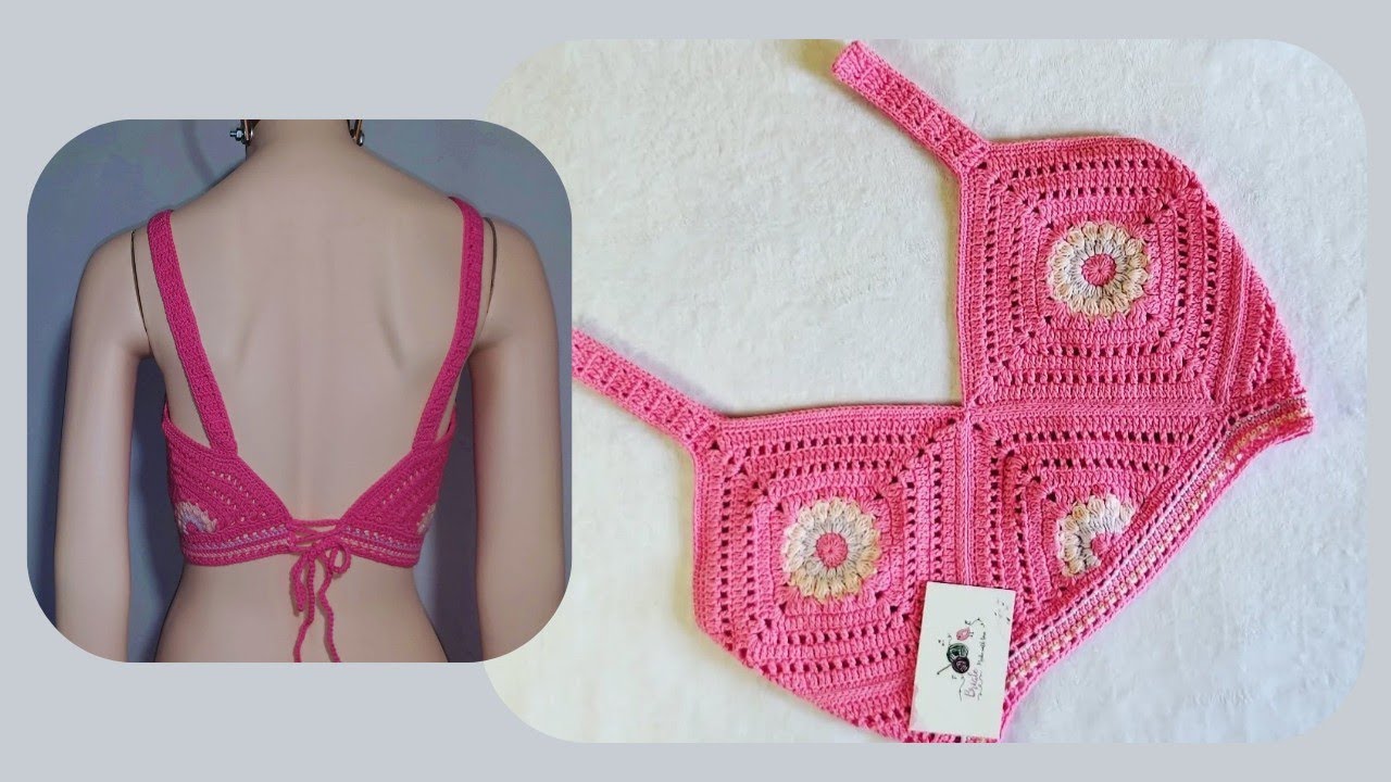 Top Granny Square / Crop top / Top a crochet (2da parte)