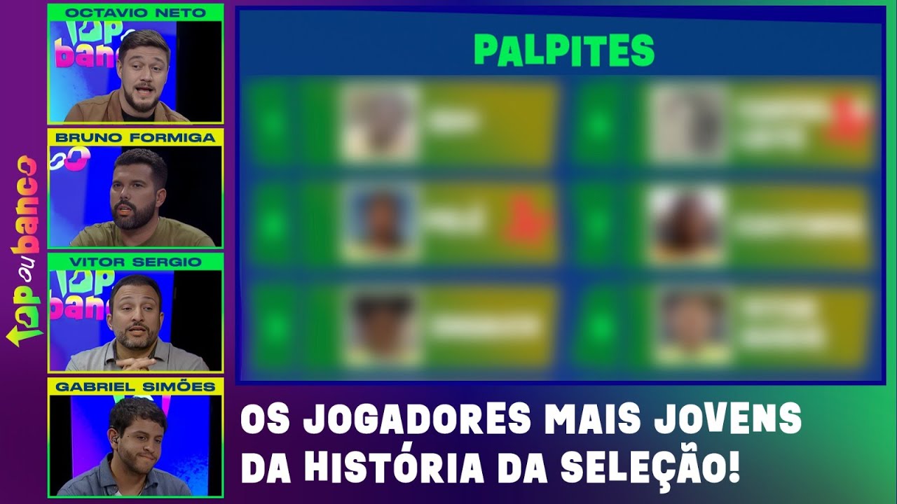 QUEM FOI O JOGADOR MAIS NOVO A SER CONVOCADO PRA SELEÇÃO? TENTAMOS ADIVINHAR E... | TOP OU BANCO