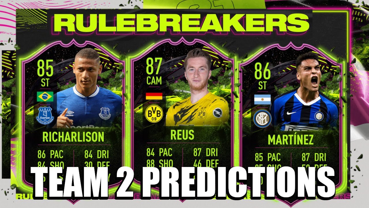 RULE BREAKERS TEAM 2 PREDICTIONS - FIFA 21