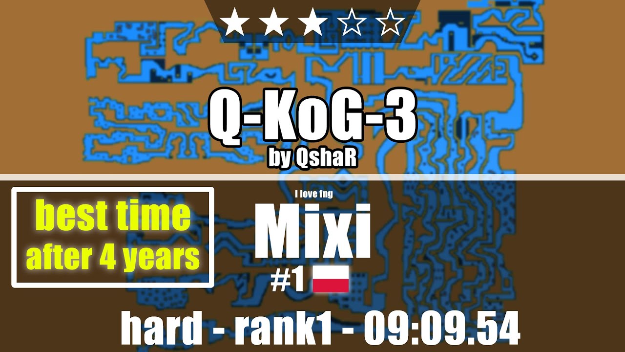 Mixi - rank1 | Q-KoG-3 by QshaR | 09:09.54 | HARD ★★★✩✩ | DDraceNetwork (KoG)
