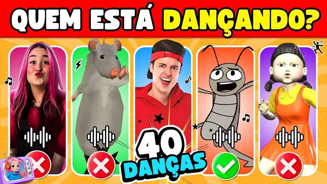 🕺QUEM ESTÁ DANÇANDO 🤔🎶Rato Milton, Enaldinho, Emilly Vick, Ana Castela, Homem-Aranha, Round6, Neymar