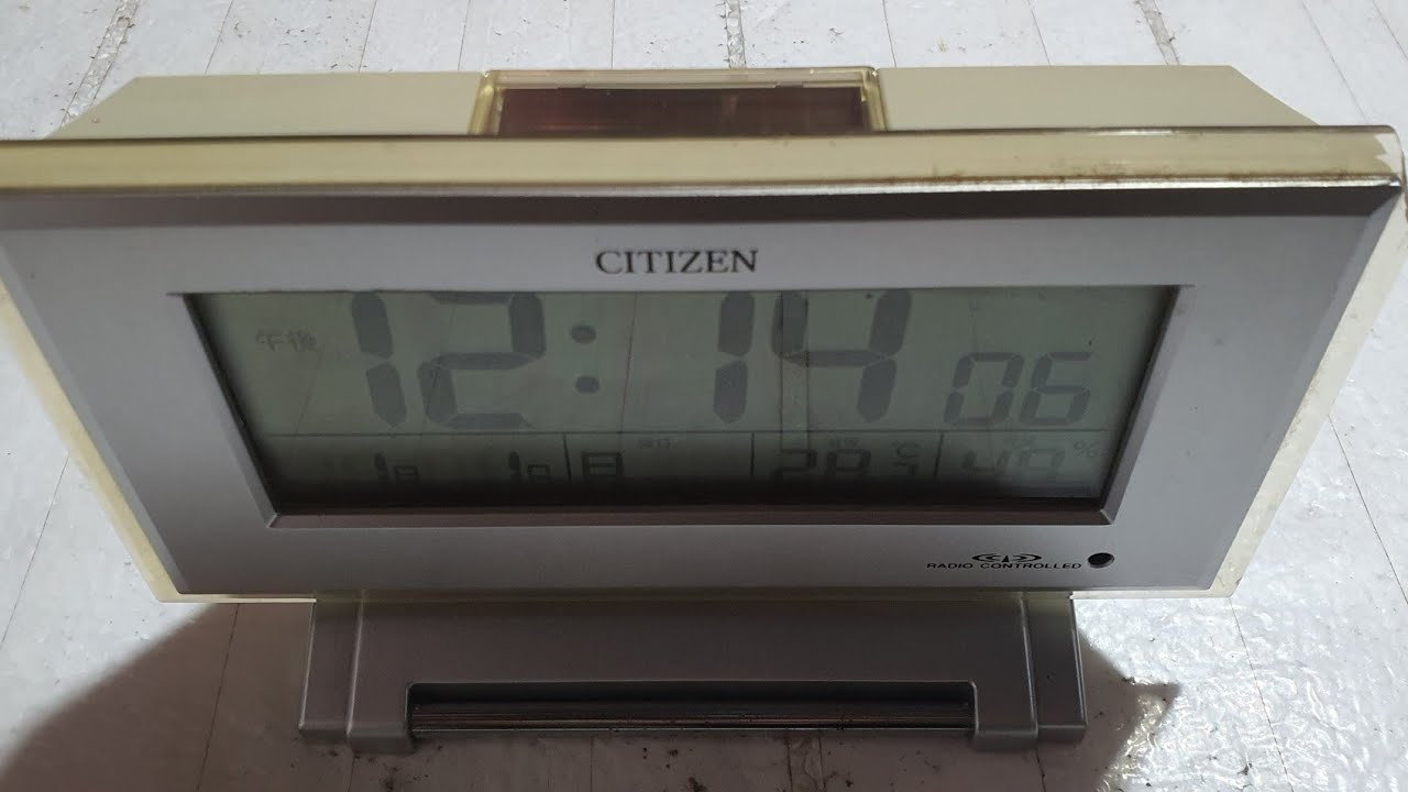 ( 20/7 ) cách chỉnh giờ/ngày/tháng/năm và báo thức đồng hồ để bàn điện tử Citizen pin năng lương.