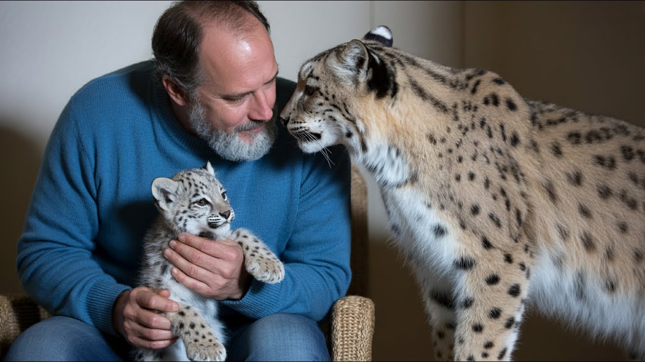 A snow leopard Gave Her Cub to an old Man—and Never Came Back