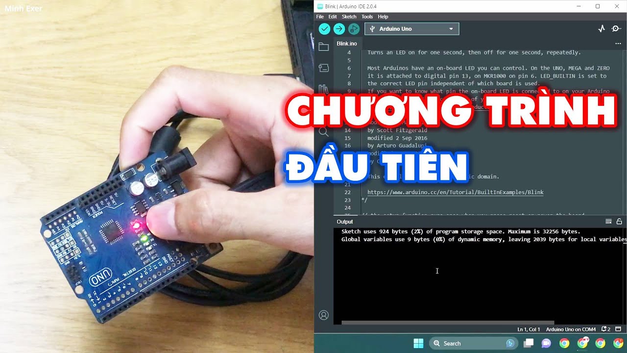 Hướng dẫn lập trình Arduino - Chương trình đầu tiên - Dành cho người mới bắt đầu