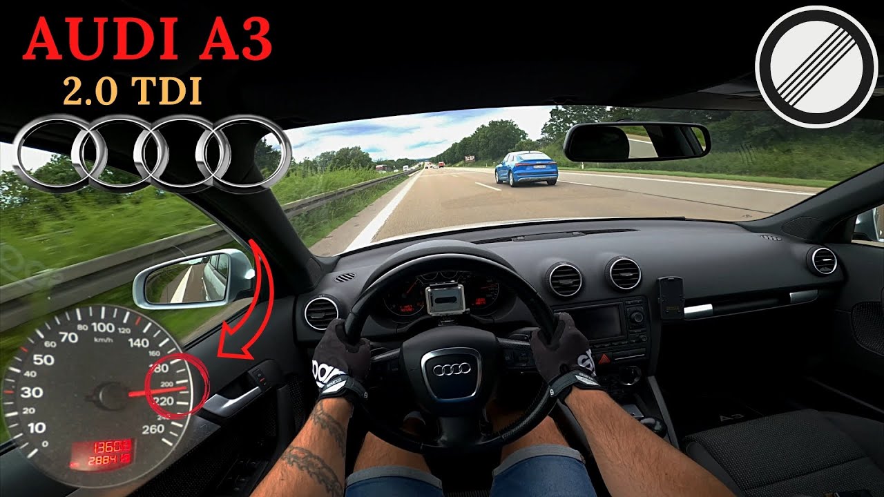 Audi A3 2.0 TDI *140HP* Acceleration Top Speed Autobahn POV Drive