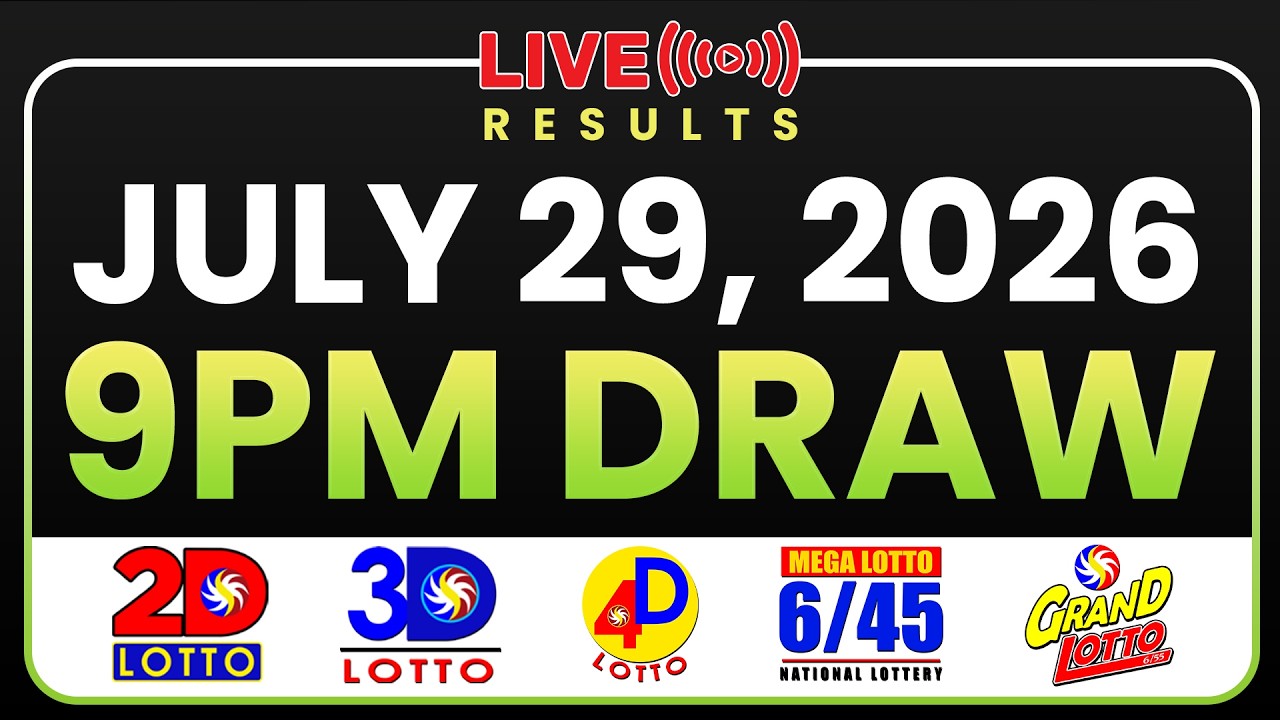 LIVE 9PM PCSO LOTTO RESULTS TODAY JULY 29, 2026 | SWERTRES EZ2