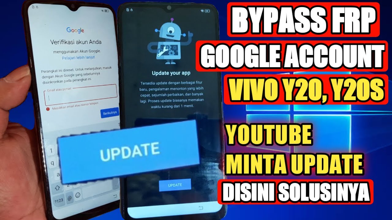 BYPASS FRP YOUTUBE MINTA UPDATE‼️ VIVO Y20 Y20S LUPA AKUN GOOGLE //INI SOLUSINYA