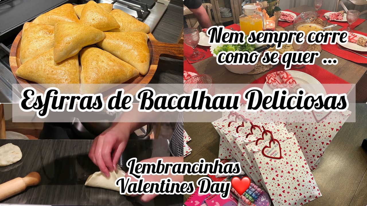 Fiz umas Esfirras de Bacalhau Deliciosas/Lembracinhas e o nosso dia de S.Valentim e …❤️ #receitas