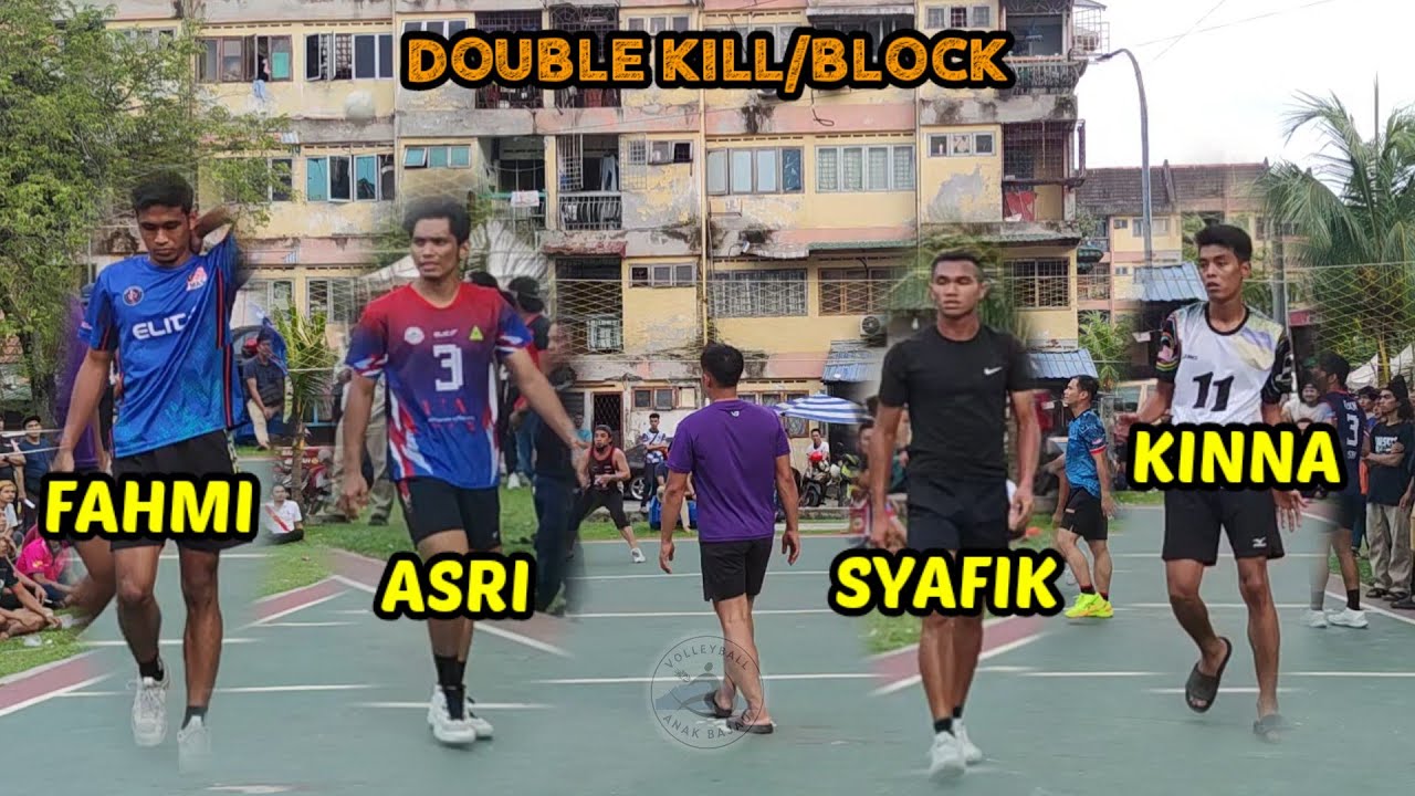 DOUBLE KILL/BLOCK ~ FAHMI+ASRI VS KINNA+SYAFIK, VOLLEYBALL SRI MUDA, SHAH ALAM