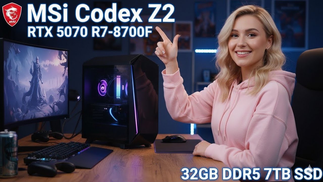 MSI Codex Z2 Gaming Desktop RTX 5070 R7-8700F 32GB DDR5 2TB SSD