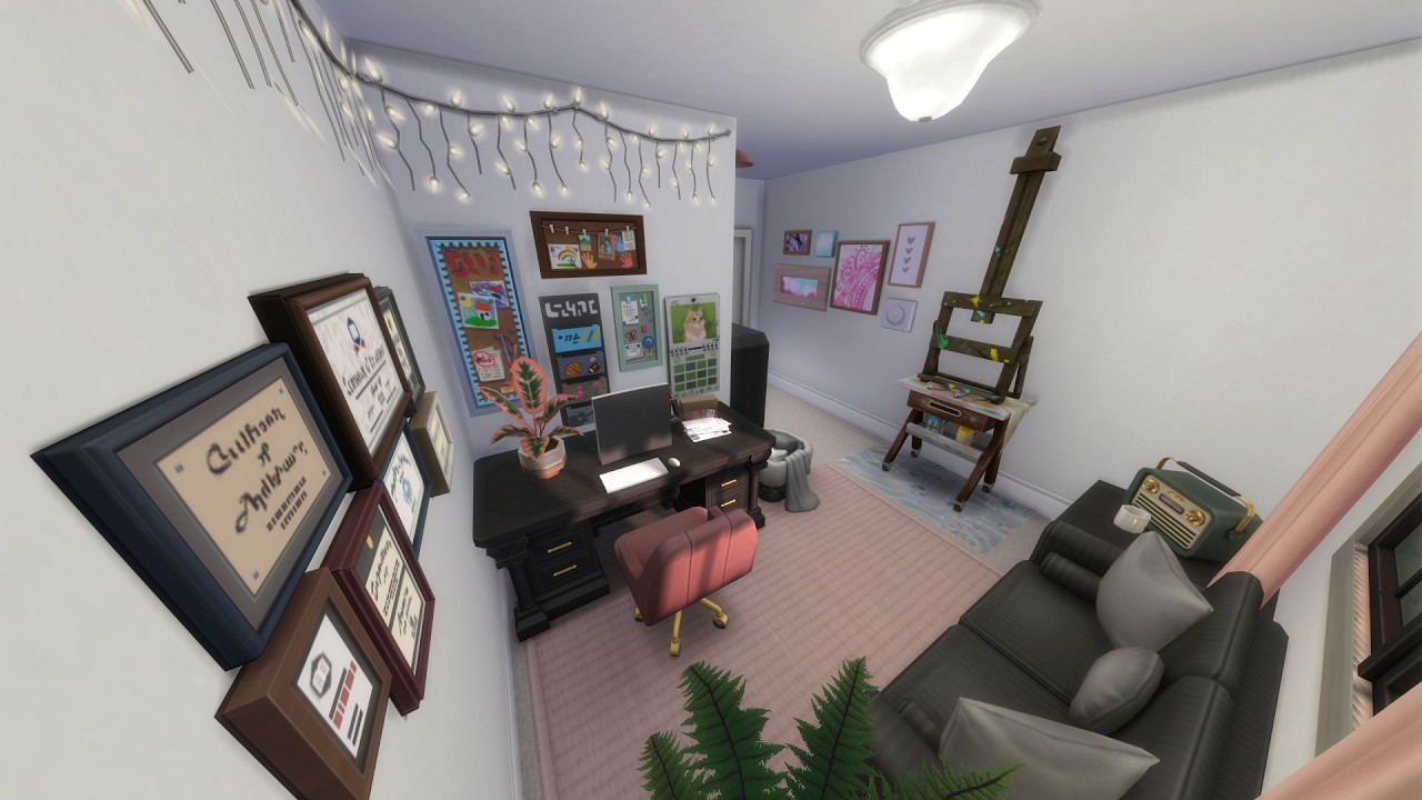 🏡 Tiny Space, BIG Cozy Vibes | Sims 4 Cozy Home Office Speed Build