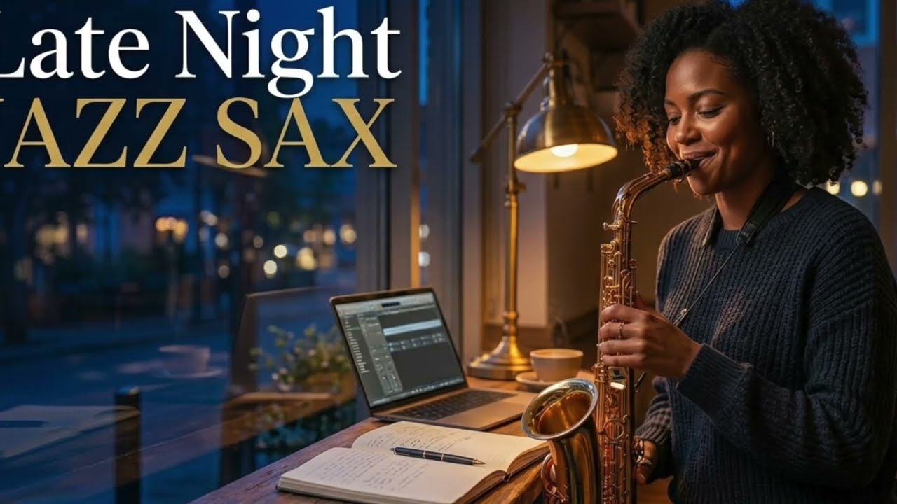 Late Night Cafe Jazz Sax 🌙 Smooth Music for Deep Focus & Study