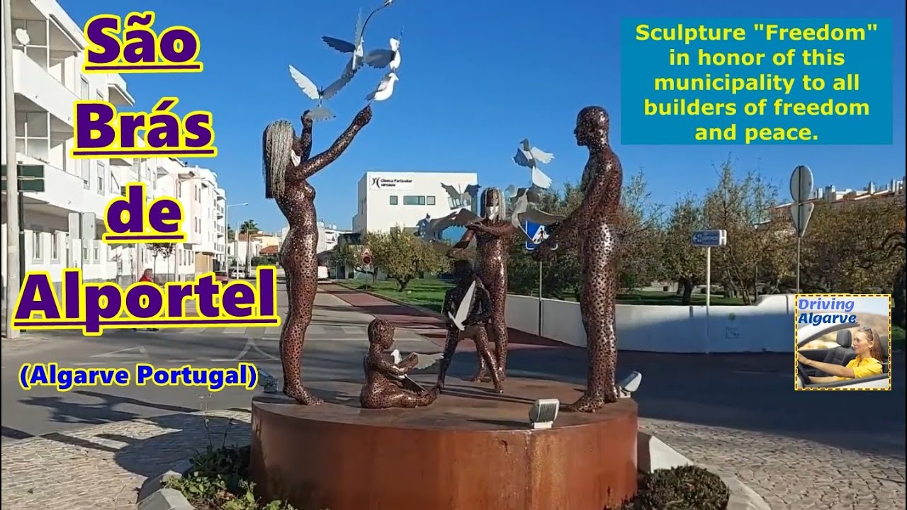 Driving from FARO to São Brás de Alportel by EN2 (Algarve Portugal) see nice SCULPTURES 11/2021 HD