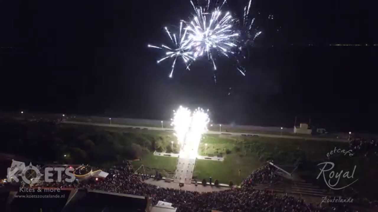 Vuurwerk Zoutelande 8 augustus 2015 gefilmd met een Drone 4K
